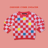 Checker Cyber Sweater / Red & Purple