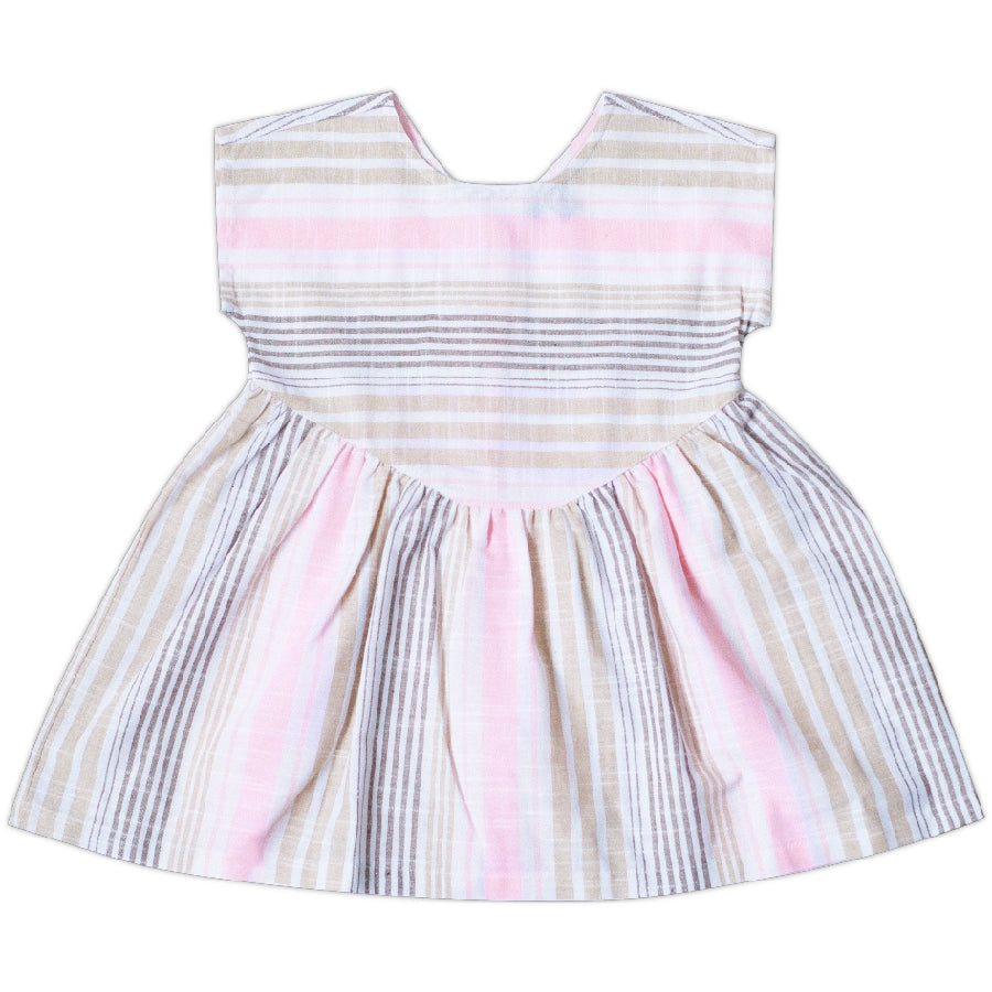 Mini Kardi Pink Brown Stripe Dress mini kardi Mini Kardi Pink Brown Stripe Dress mini kardi