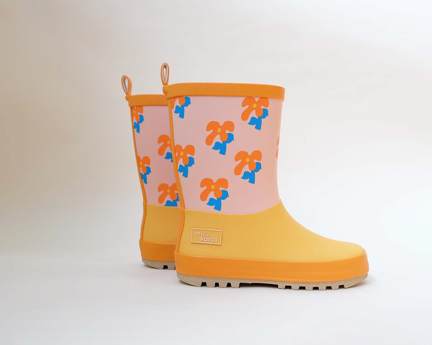 ★komorebi museum★ [Immediate delivery/Rain boots/2 Colors] Navy Cat & Dogs Mid Calf Rain Boots — Yaza