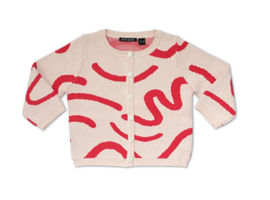 Red Brushstrokes Cardigan