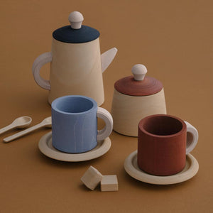 Raduga Grez Tea Set Terra and Blue Wood Toy