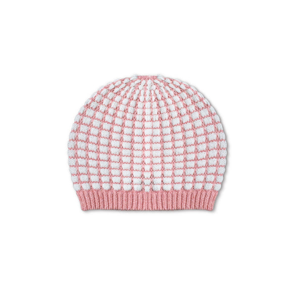 Mini Kardi Pink Check Baby Beanie