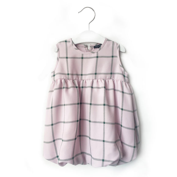 Pink Green Check Bubble Dress