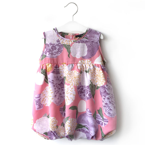 Pink Floral Vase Bubble Dress