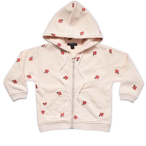 Mini Kardi Mini Mushroom Zipper Hoodie / Cream