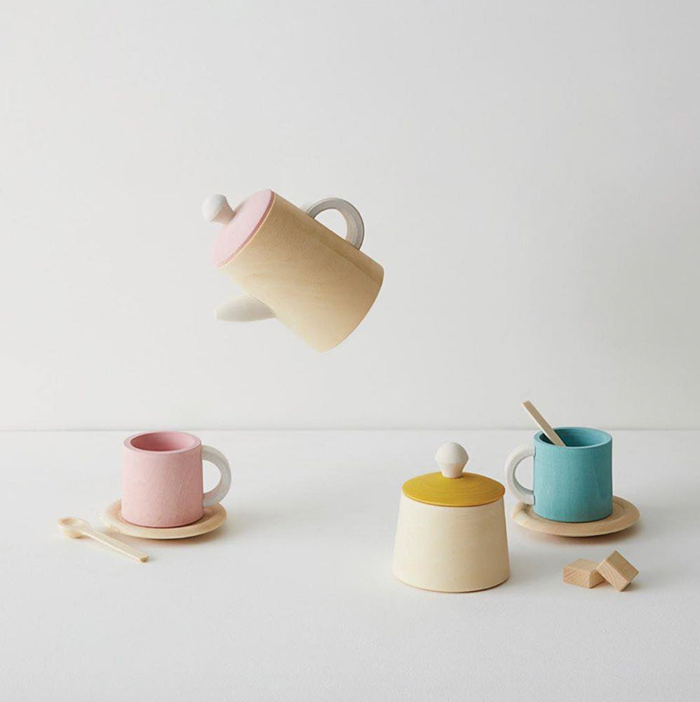 Raduga Grez Tea Set Mustard and Pink Wood Toy – mini kardi