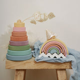 Raduga Grez Pastel Earth Stacking Tower Wood Toy