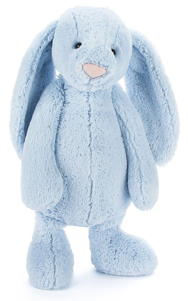 Jellycat Bashful Blue Bunny Huge – mini kardi Jellycat Bashful Blue Bunny Huge – mini kardi