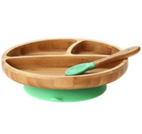 Avanchy Toddler Bamboo Stay Put Suction Plate + Spoon 竹製大碟套裝