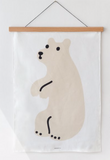 Warmgrey Tail Fabric Poster Small 400x560mm / Black Bear