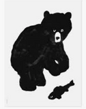 Warmgrey Tail Fabric Poster Small 400x560mm / Black Bear