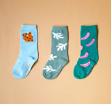 Mini Kardi Playful Socks Set - Banana / Tiger/ Cactus