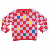 Checker Cyber Sweater / Red & Purple