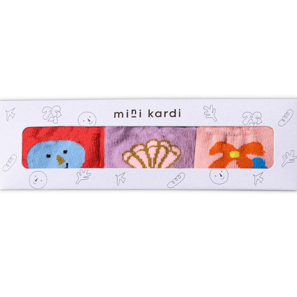 Mini Kardi Playful Socks Set - Happy Smile / Shell / Flower
