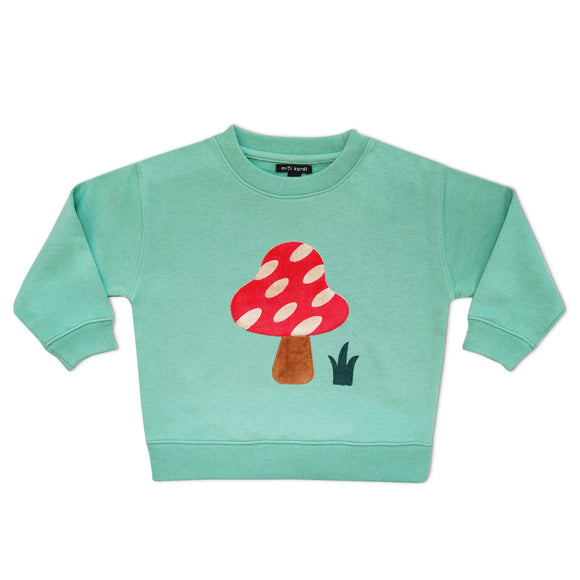 Mini Kardi Mushroom Sweatshirt / Green