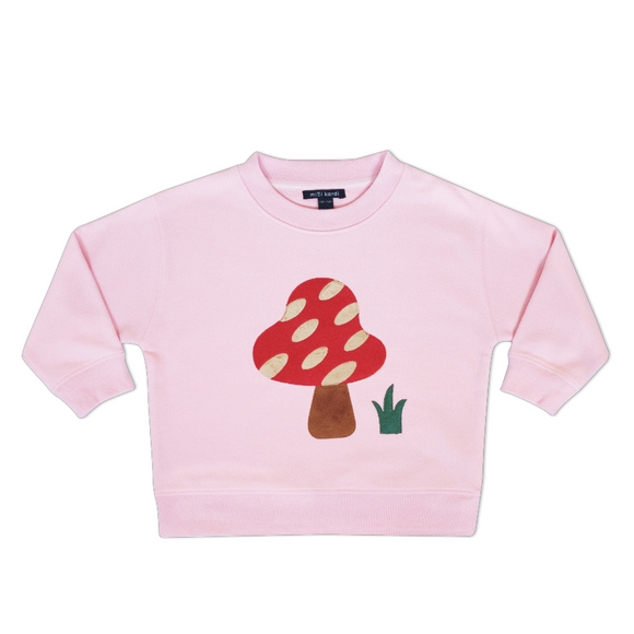 Mini Kardi Mushroom Sweatshirt / pink
